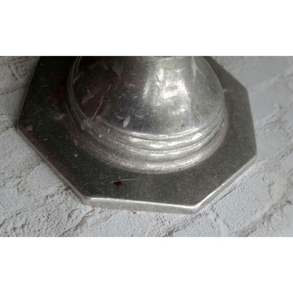 Pewter Candle Holder| Octagon Shape | - Picture 2 of 5